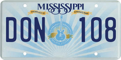 MS license plate DON108