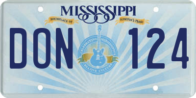 MS license plate DON124