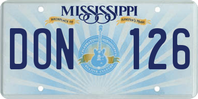 MS license plate DON126
