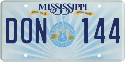 MS license plate DON144