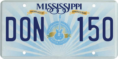 MS license plate DON150