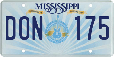 MS license plate DON175