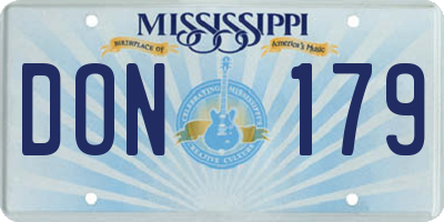 MS license plate DON179