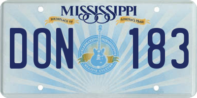 MS license plate DON183
