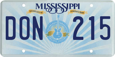 MS license plate DON215