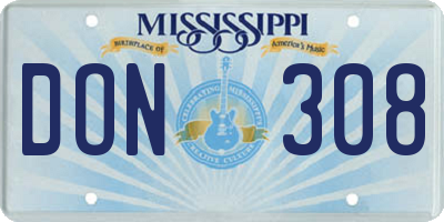 MS license plate DON308