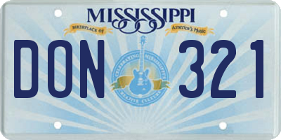 MS license plate DON321