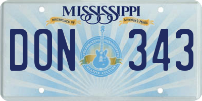MS license plate DON343