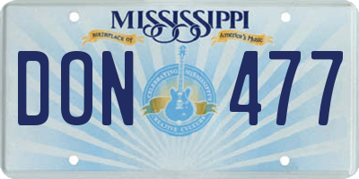 MS license plate DON477