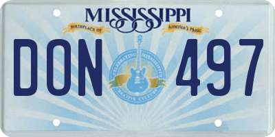 MS license plate DON497