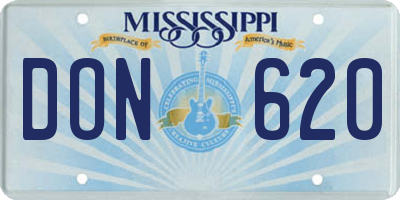 MS license plate DON620