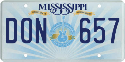 MS license plate DON657