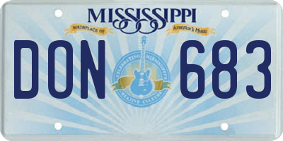MS license plate DON683