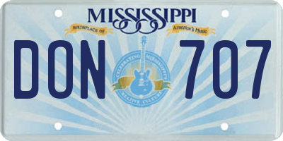 MS license plate DON707