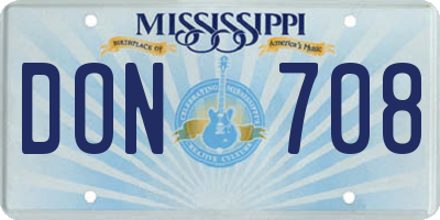 MS license plate DON708
