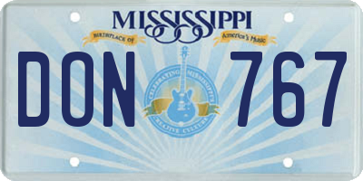 MS license plate DON767