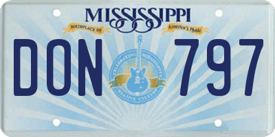 MS license plate DON797