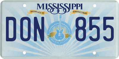MS license plate DON855
