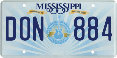 MS license plate DON884
