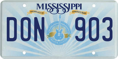 MS license plate DON903