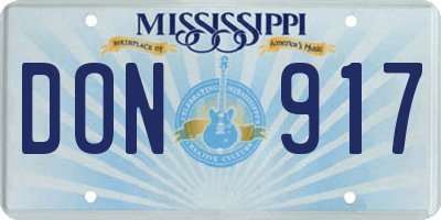 MS license plate DON917