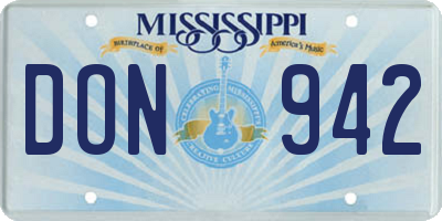 MS license plate DON942