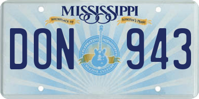 MS license plate DON943