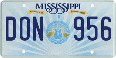 MS license plate DON956