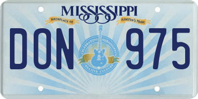 MS license plate DON975