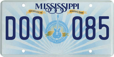 MS license plate DOO085
