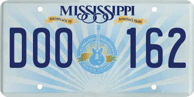 MS license plate DOO162