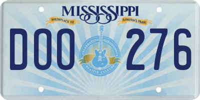MS license plate DOO276