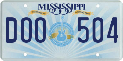 MS license plate DOO504