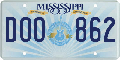 MS license plate DOO862