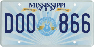 MS license plate DOO866