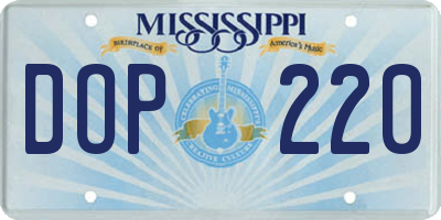 MS license plate DOP220