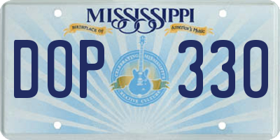 MS license plate DOP330
