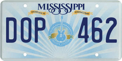 MS license plate DOP462