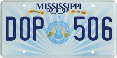 MS license plate DOP506