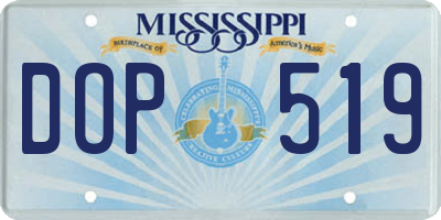 MS license plate DOP519
