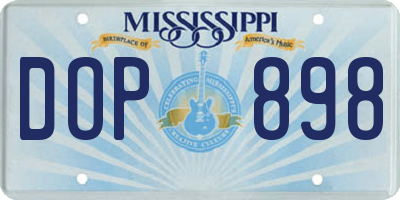 MS license plate DOP898