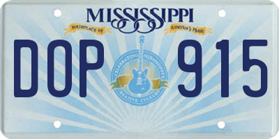 MS license plate DOP915