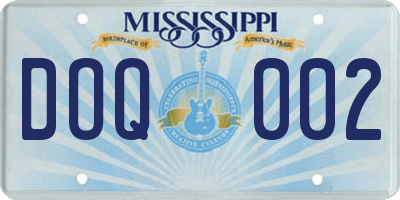 MS license plate DOQ002