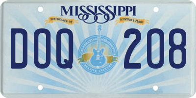 MS license plate DOQ208