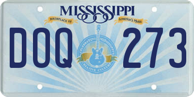 MS license plate DOQ273