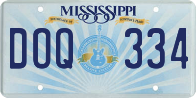 MS license plate DOQ334