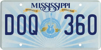 MS license plate DOQ360