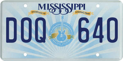 MS license plate DOQ640
