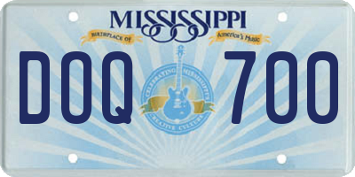 MS license plate DOQ700