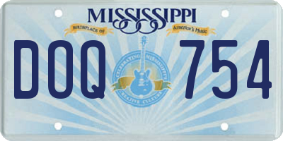 MS license plate DOQ754